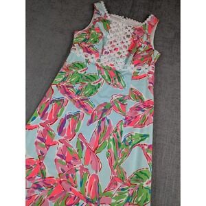 Lilly Pulitzer Rosie Shift Dress Womens Sz 00 Colorful Embroidered Floral Mini